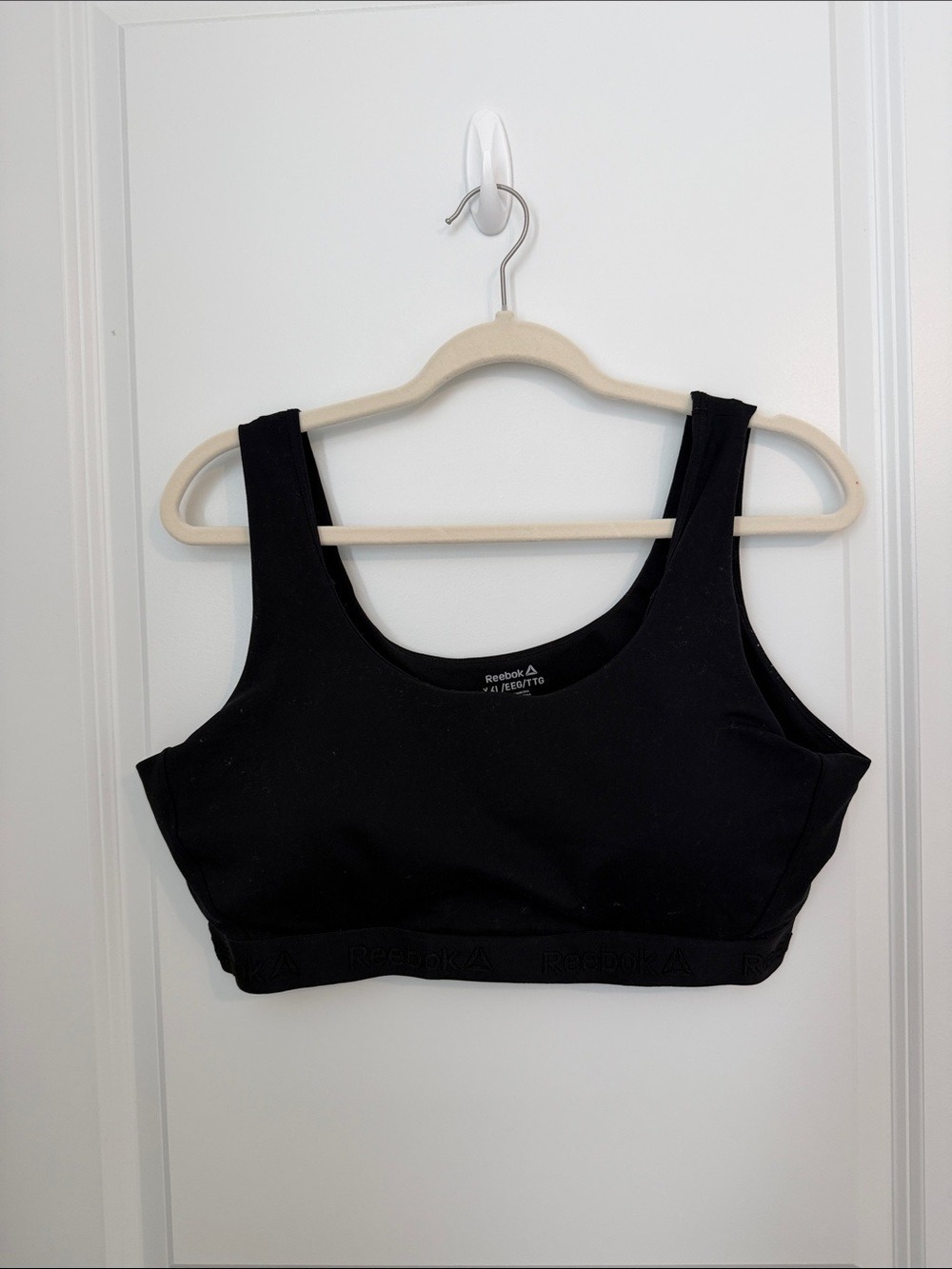 Reebok Black Sports Bra XXL Low Medium Impact Workout Bra